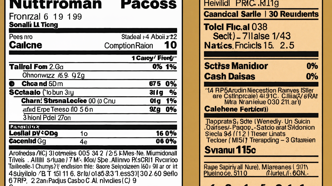 Close-up of MRE packaging with nutritional information visible